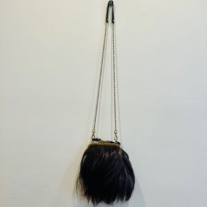 MIU MIU GOAT HAIR CHAIN STRAP PURSE
